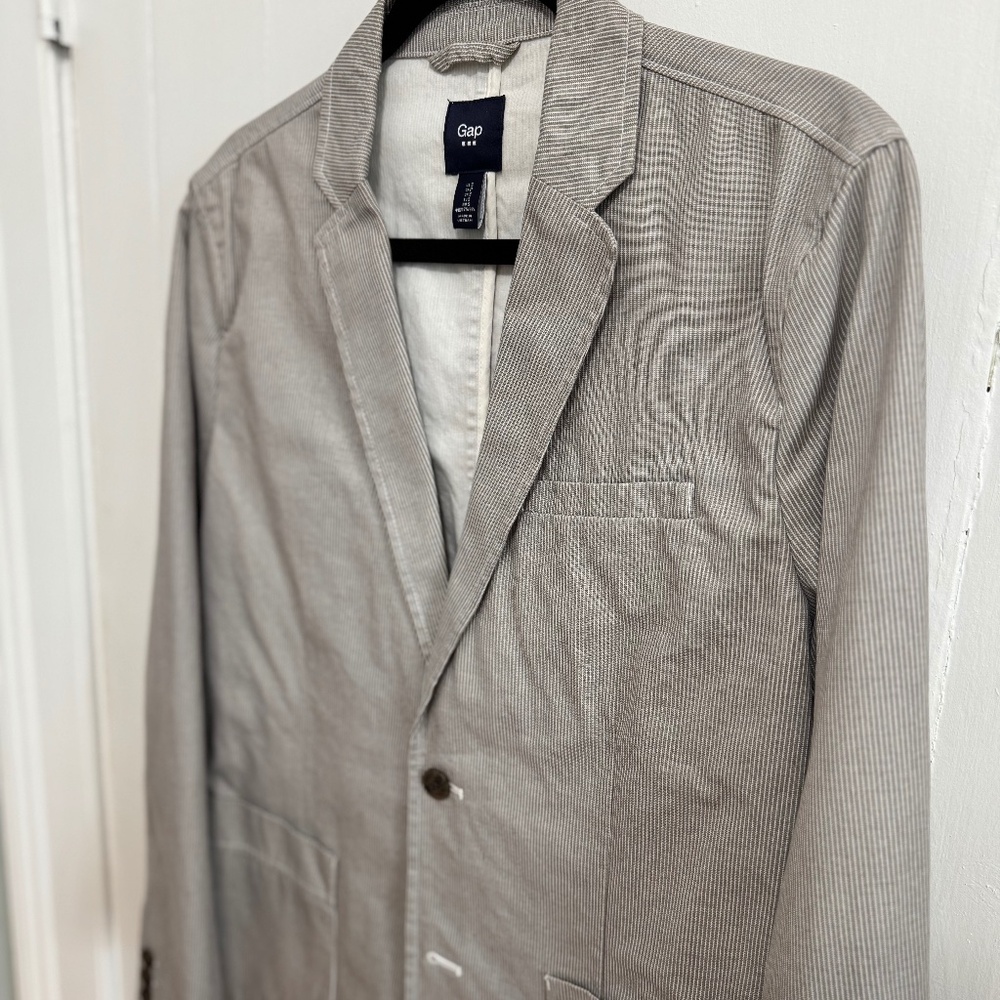 Gap | Men’s Sport Jacket / Blazer (Small) - Brown and White Stripe